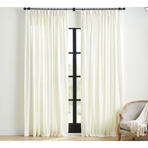 NWT! Pottery Barn Pole Top Lined Emery Pinch Pleat Curtain 50x96 in IVORY - Picture 5 of 7